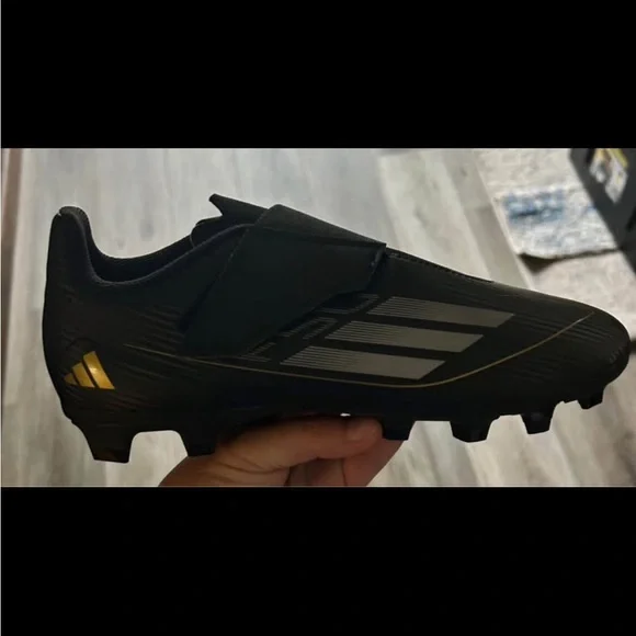 Adidas F50 Club Vel FxG J Soccer Shoes - Black and White - Picture 3 of 4